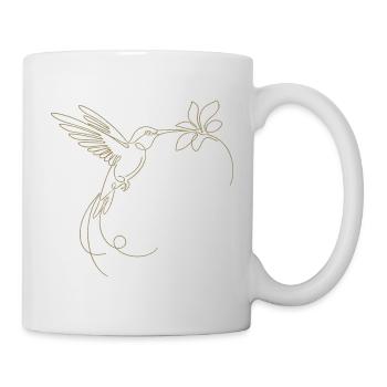 Minimalist Hummingbird Silhouette Bird Flying - Mug - white - Right