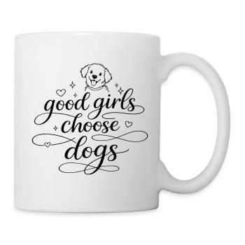 Les bonnes filles choisissent les chiens - Mug blanc - blanc - Droite