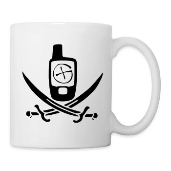Drapeau pirate de géocaching - Mug blanc - blanc - Droite