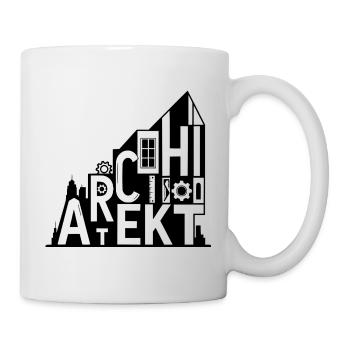 Architect Typography with Architectural Symbols - Mug - white - Right