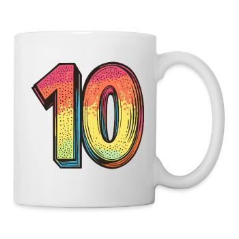 10 Zahl Bunt - Tasse - Weiß - Rechts