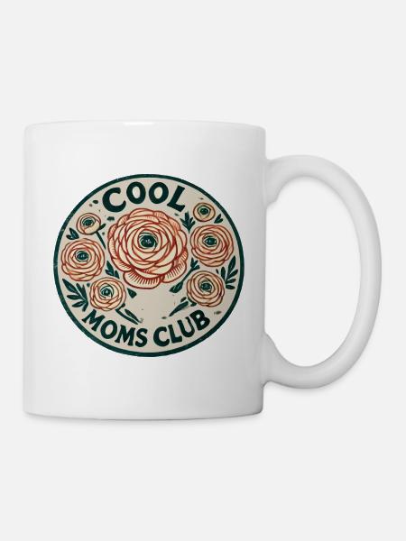 Cool Moms Club Blumenabzeichen - Tasse - Weiß