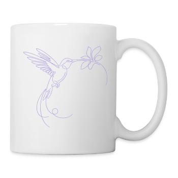 Minimalist Hummingbird Silhouette Bird Flying - Mug - white - Right