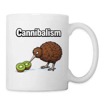 Cannibalism – The Kiwi with Humor | Funny comic - Mug - white - Right