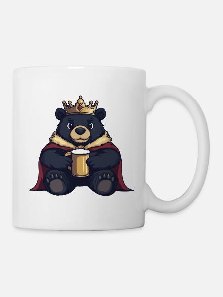 Bär Bier König - Tasse - Weiß