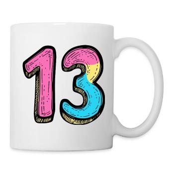 13 Nombre coloré - Mug blanc - blanc - Droite