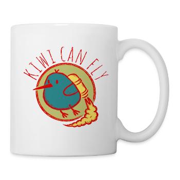 Kiwis können 2 fliegen - Tasse - Weiß - Rechts