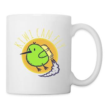 Kiwis können fliegen - Tasse - Weiß - Rechts