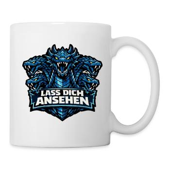 Sagengestalt Hydra mit Spruch: Lass dich ansehen - Tasse - Weiß - Rechts