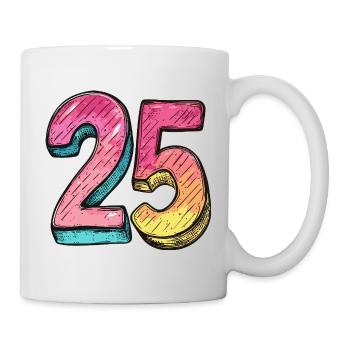 25 Zahl Bunt - Tasse - Weiß - Rechts