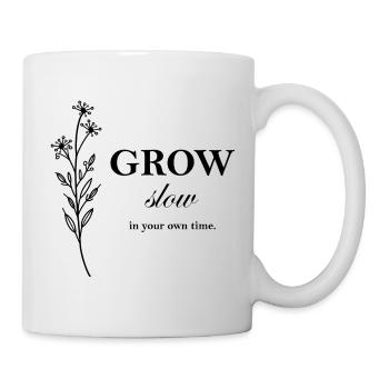 Conception typographique minimale Grow Slow - Mug blanc - blanc - Droite
