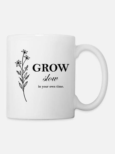 Conception typographique minimale Grow Slow - Mug blanc - blanc