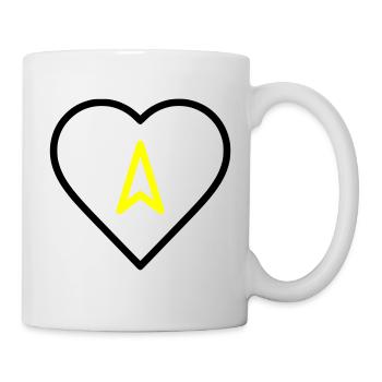 Herz mit Pfeil Richtung - Tasse - Weiß - Rechts