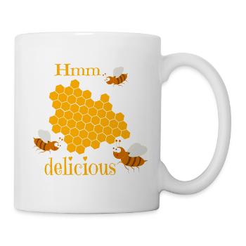Bienen mit Honigwabe - Tasse - Weiß - Rechts