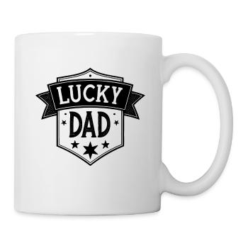lucky Dad - vintage Badge black  - Tasse - Weiß - Rechts