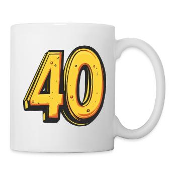 40 Nombre Coloré - Mug blanc - blanc - Droite