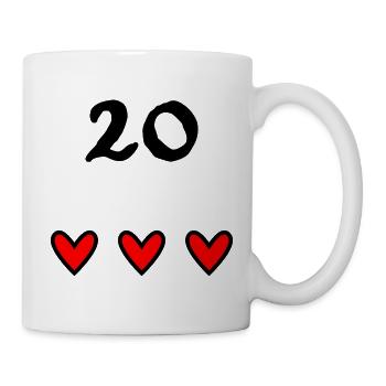 20. 20th ANNIVERSARY. 20 YEARS ANNIVERSARY. 20 YEARS. - Mug - white - Right