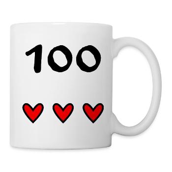 100. 100 JAHRE. 100-JÄHRIGES JUBILÄUM. GEBURTSTAG 100 - Tasse - Weiß - Rechts