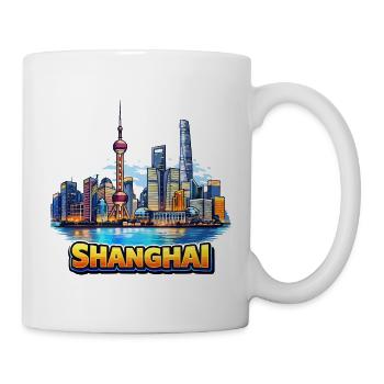 Shanghai Skyline Illustration - Mug - white - Right