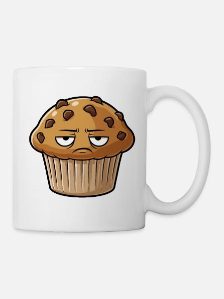 Grimmiger Muffin Gesicht - Tasse - Weiß