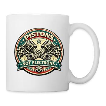 Vintage Piston Badge: Not Electrons - Mug blanc - blanc - Droite