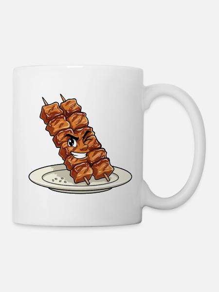 Gegrillter Spießheld - Tasse - Weiß