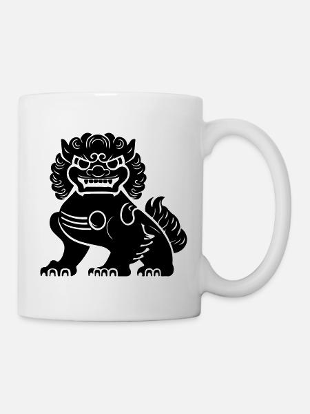 Chinesischer Löwe - Tasse - Weiß