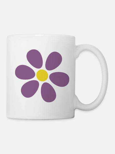 violette Blume Blume violett Blüte - Tasse - Weiß