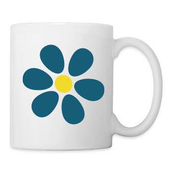 blue flower flowers dark blue blossom - Mug - white - Right