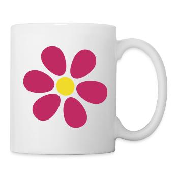 pinke Blume rot violette Blumen Blüte Flower Shirt - Tasse - Weiß - Rechts