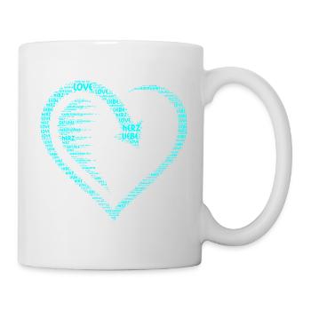 Grand Cœur, Cœur, Flèche avec Amour, Cœur d’Amour - Mug blanc - blanc - Droite