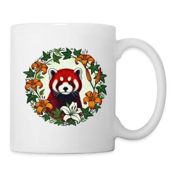 Red Panda Floral Circle - Mug - white - Right