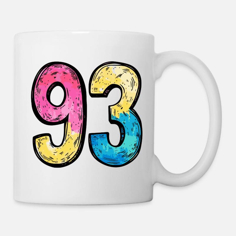 93 Nombre Coloré - Mug blanc - blanc