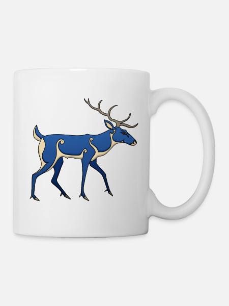 Piktischer Hirsch - Tasse - Weiß