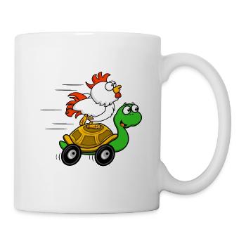 Chickens on Turtle Wagon - Mug - white - Right
