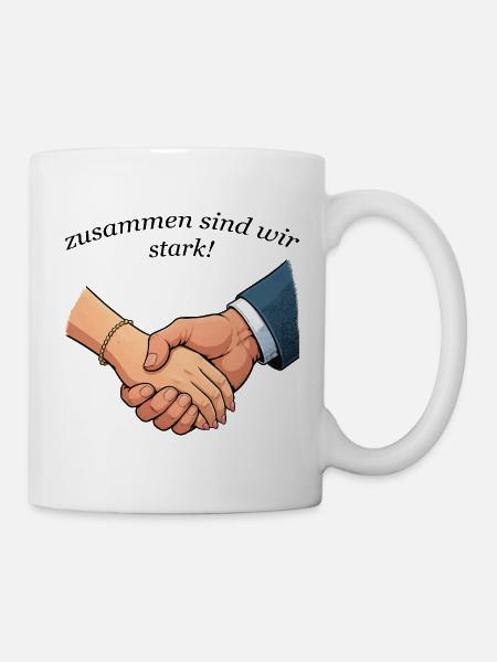 Hände Parr Zusammenhalt - Tasse - Weiß