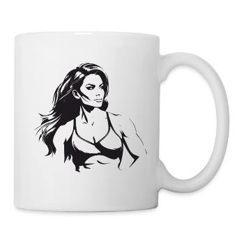 Frau Muskeln - Tasse - Weiß - Rechts