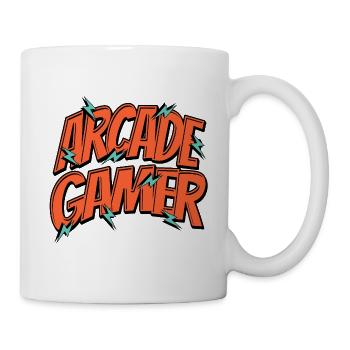 Retro Vintage Arcade Gamer T-Shirt aus den 80ern - Tasse - Weiß - Rechts