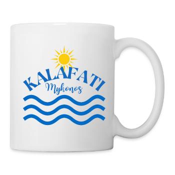 Kalafati Mykonos Sonnenwellen-Logo - Tasse - Weiß - Rechts