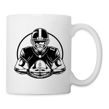Silhouette de l’homme de football américain - Mug blanc - blanc - Droite