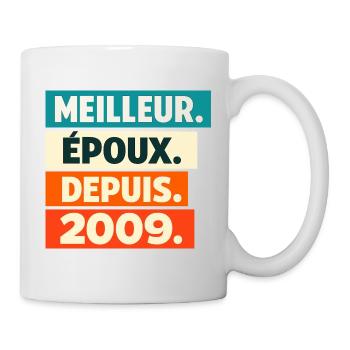 Bester Ehepartner seit Geburtstag 2009 - Tasse - Weiß - Rechts