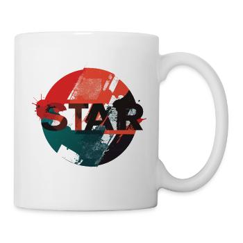 Star Grunge Circle Design - Mug - white - Right