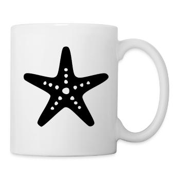 Schwarzer Seestern Urlaub Strand Meer  - Tasse - Weiß - Rechts