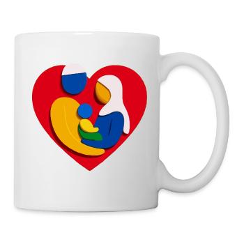 Abstract Muslim Family Heart Hug - Mug - white - Right