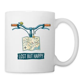 Lost But Happy Risograph Bicycle Art - Mug - white - Right