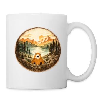 Marmotte forêt lac montagne  - Mug blanc - blanc - Droite