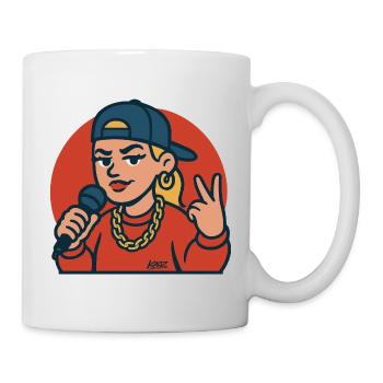Rap-Diva mit Mikrofon - Tasse - Weiß - Rechts