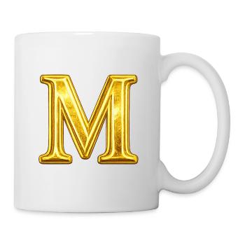 Goldenes M Kristallglanz - Tasse - Weiß - Rechts