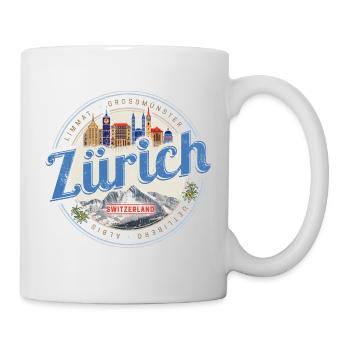 Zurich, Suisse, avec Skyline Alps Souvenir Vintage - Mug blanc - blanc - Droite