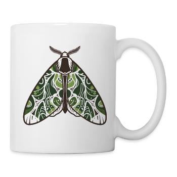 Üppige Blattflügelmotte - Tasse - Weiß - Rechts